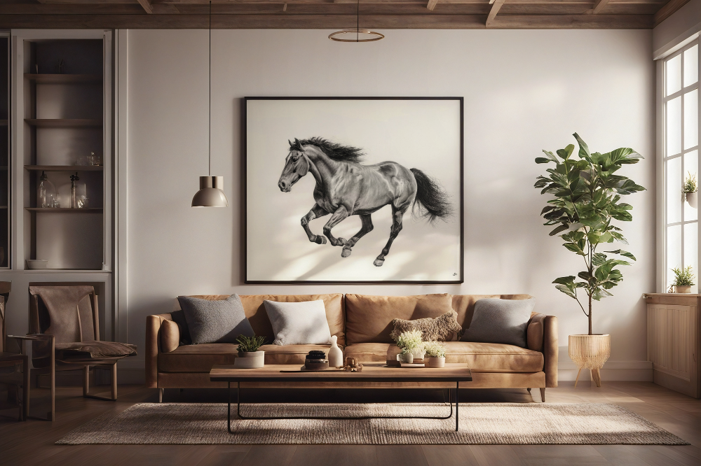 'MEEK HORSE' Framed