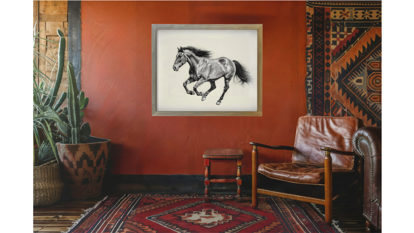 'MEEK HORSE' Framed